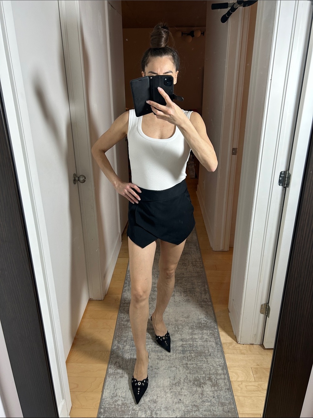 Zara Skort XS | Low-Rise | Hidden Back Zip | Wrap Front Shorts